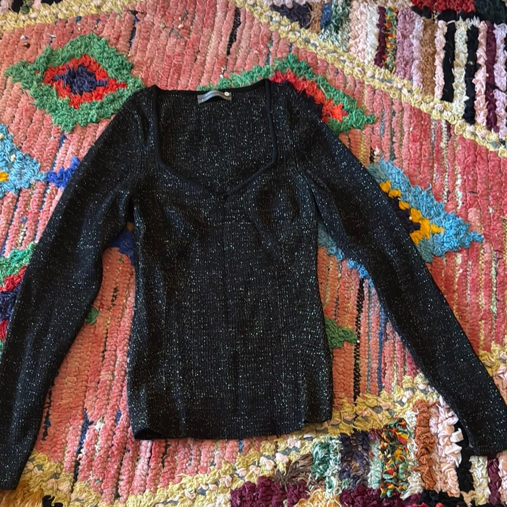 Anthropologie Sparkly Longsleeve Top